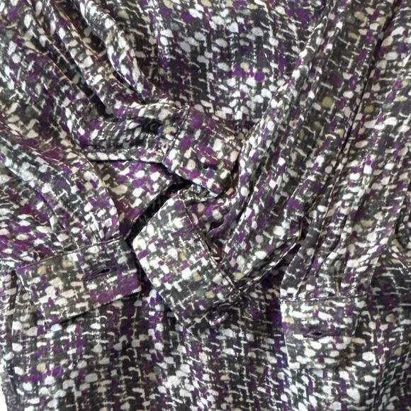 Max&Co Womens Long Sleeve Printed Dress With Layered Ruffle Detail - Picture 4 of 5